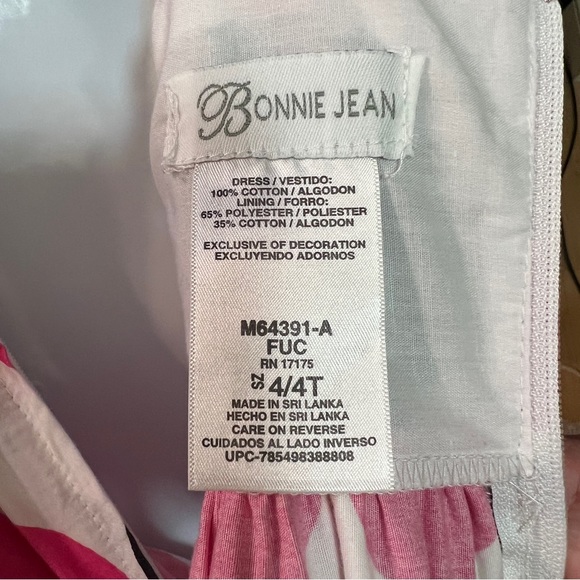 BONNIE JEAN Girls Dress Black White Pink Geometric Sleeveless Summer Dress 4/4T - Picture 3 of 5